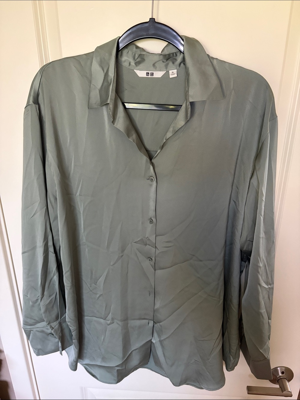 Uniqlo Sage Green Women's Button-Up Blouse